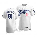 Camiseta Beisbol Hombre Los Angeles Dodgers Victor Gonzalez 2020 Autentico Primera Blanco