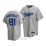 Camiseta Beisbol Hombre Los Angeles Dodgers Victor Gonzalez 2020 Replica Alterno Gris
