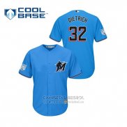 Camiseta Beisbol Hombre Miami Marlins Derek Dietrich 2019 Entrenamiento de Primavera Cool Base Azul