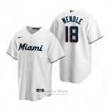 Camiseta Beisbol Hombre Miami Marlins Joey Wendle Replica Primera Blanco