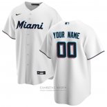 Camiseta Beisbol Hombre Miami Marlins Personalizada Replica Primera Blanco