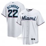 Camiseta Beisbol Hombre Miami Marlins Sandy Alcantara Replica Blanco