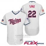 Camiseta Beisbol Hombre Minnesota Twins 2017 Estrellas y Rayas Miguel Sano Blanco Flex Base