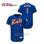 Camiseta Beisbol Hombre New York Mets Amed Rosario 150th Aniversario Patch Flex Base Azul