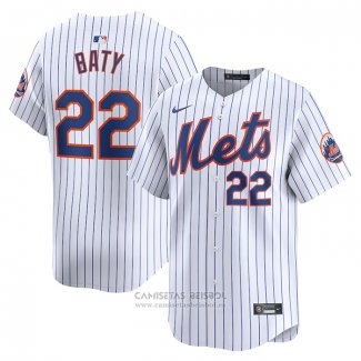 Camiseta Beisbol Hombre New York Mets Brett Baty Primera Limited Blanco