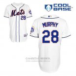 Camiseta Beisbol Hombre New York Mets Daniel Murphy 28 Blanco Alterno Cool Base
