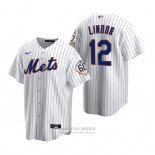 Camiseta Beisbol Hombre New York Mets Francisco Lindor Replica Blanco