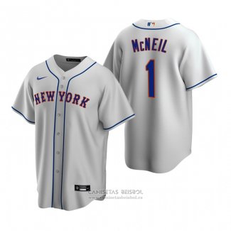 Camiseta Beisbol Hombre New York Mets Jeff Mcneil 1 Replica Road Gris