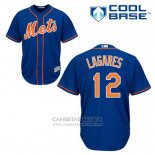 Camiseta Beisbol Hombre New York Mets Juan Lagares 12 Azul Alterno Primera Cool Base