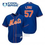 Camiseta Beisbol Hombre New York Mets Kevin Long 57 Azul Alterno Primera Cool Base