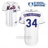 Camiseta Beisbol Hombre New York Mets Noah Syndergaard 34 Blanco Alterno Cool Base