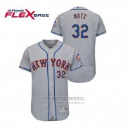 Camiseta Beisbol Hombre New York Mets Steven Matz 150th Aniversario Patch Autentico Flex Base Gris