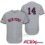 Camiseta Beisbol Hombre New York Yankees 2017 Estrellas y Rayas Starlin Castro Gris Flex Base