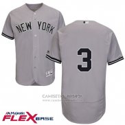 Camiseta Beisbol Hombre New York Yankees Babe Ruth Autentico Collection Flex Base Gris