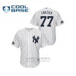 Camiseta Beisbol Hombre New York Yankees Clint Frazier Cool Base 2019 London Series Blanco