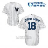 Camiseta Beisbol Hombre New York Yankees Johnny Damon 18 Blanco Primera Cool Base