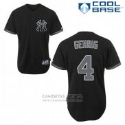 Camiseta Beisbol Hombre New York Yankees Lou Gehrig 4 Negro Fashion Cool Base
