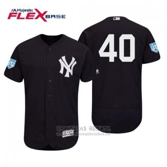 Camiseta Beisbol Hombre New York Yankees Luis Severino Flex Base Entrenamiento de Primavera 2019 Azul