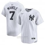 Camiseta Beisbol Hombre New York Yankees Mickey Mantle Primera Limited Blanco