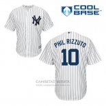 Camiseta Beisbol Hombre New York Yankees Phil Rizzuto 10 Blanco Primera Cool Base
