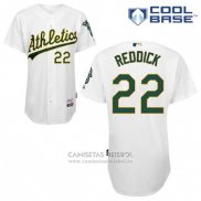 Camiseta Beisbol Hombre Oakland Athletics Josh Reddick 22 Blanco Primera Cool Base