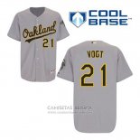 Camiseta Beisbol Hombre Oakland Athletics Stephen Vogt 21 Gris Cool Base