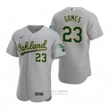 Camiseta Beisbol Hombre Oakland Athletics Yan Gomes Autentico Road Gris