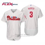 Camiseta Beisbol Hombre Philadelphia Phillies Bryce Harper Flex Base Autentico Collezione Primera Blanco