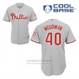 Camiseta Beisbol Hombre Philadelphia Phillies Dustin Mcgowan 40 Gris Cool Base