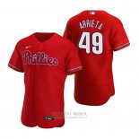 Camiseta Beisbol Hombre Philadelphia Phillies Jake Arrieta Autentico Alterno 2020 Rojo