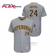 Camiseta Beisbol Hombre Pittsburgh Pirates Chris Archer 150th Aniversario Patch Autentico Flex Base Gris