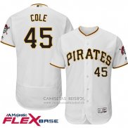 Camiseta Beisbol Hombre Pittsburgh Pirates Gerrit Cole Autentico Collection Flex Base Blanco