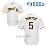 Camiseta Beisbol Hombre Pittsburgh Pirates Josh Harrison 5 Blanco Primera Cool Base