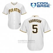 Camiseta Beisbol Hombre Pittsburgh Pirates Josh Harrison 5 Blanco Primera Cool Base