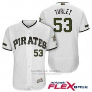 Camiseta Beisbol Hombre Pittsburgh Pirates Nik Turley Blanco 2018 Primera Alterno Flex Base