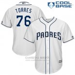 Camiseta Beisbol Hombre San Diego Padres 76 Jose Torres Blanco 2017 Cool Base