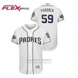 Camiseta Beisbol Hombre San Diego Padres Chris Paddack Flex Base Autentico Collezione Blanco