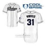 Camiseta Beisbol Hombre San Diego Padres Dave Winfield 31 Blanco Primera Cool Base