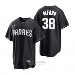 Camiseta Beisbol Hombre San Diego Padres Jorge Alfaro Negro Blanco Replica Official Marron