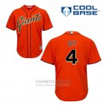 Camiseta Beisbol Hombre San Francisco Giants Mel Ott 4 Naranja Alterno Cool Base