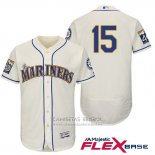 Camiseta Beisbol Hombre Seattle Mariners 15 Kyle Seager Crema 2017 Flex Base