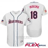 Camiseta Beisbol Hombre Seattle Mariners 2017 Estrellas y Rayas Hisashi Iwakuma Blanco Flex Base