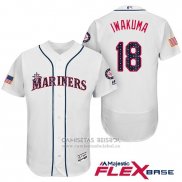 Camiseta Beisbol Hombre Seattle Mariners 2017 Estrellas y Rayas Hisashi Iwakuma Blanco Flex Base