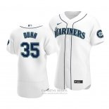 Camiseta Beisbol Hombre Seattle Mariners Justin Dunn Autentico Primera Blanco