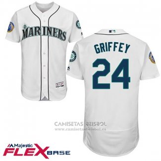 Camiseta Beisbol Hombre Seattle Mariners Ken Griffey Blanco Ken Griffey Retirojo Flex Base