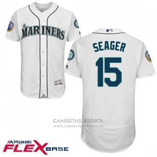 Camiseta Beisbol Hombre Seattle Mariners Kyle Seager Blanco Ken Griffey Retirojo Flex Base