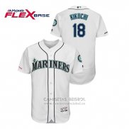 Camiseta Beisbol Hombre Seattle Mariners Yusei Kikuchi 150th Aniversario Patch Flex Base Blanco