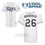 Camiseta Beisbol Hombre Tampa Bay Rays Brad Boxberger 26 Blanco Primera Cool Base