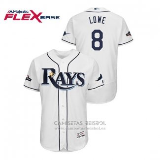 Camiseta Beisbol Hombre Tampa Bay Rays Brandon Lowe 2019 Postemporada Flex Base Blanco