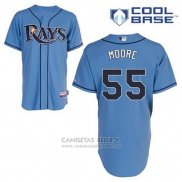 Camiseta Beisbol Hombre Tampa Bay Rays Matt Moore 55 Azul Alterno Cool Base